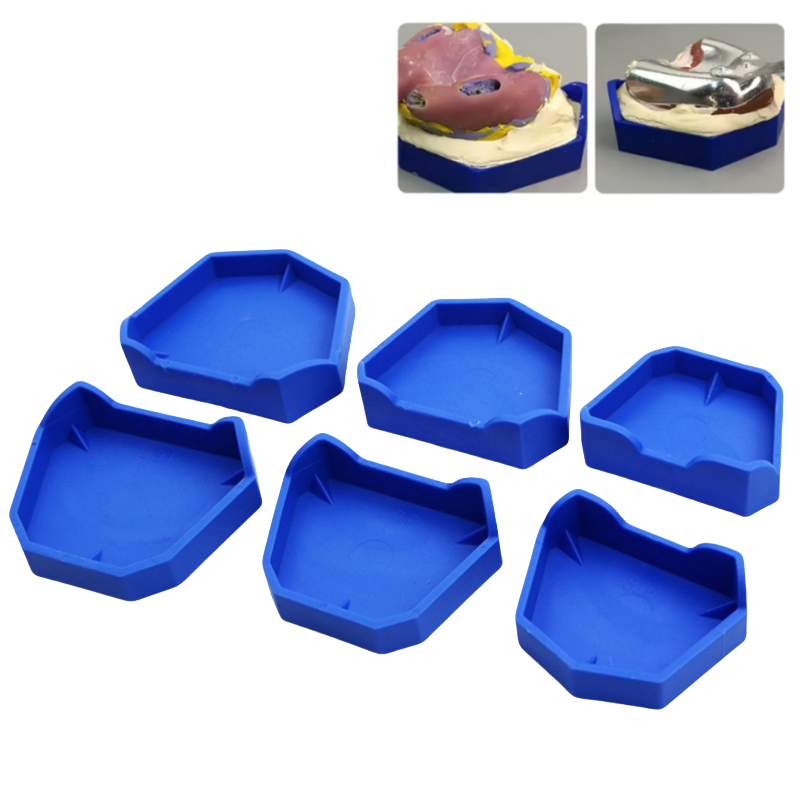 Teeth Whitening Trays - 6-teiliges Dentalmodell-Basis-Set: Gipsmodell-Abdrucklöffel aus Silikonkautschuk, 3