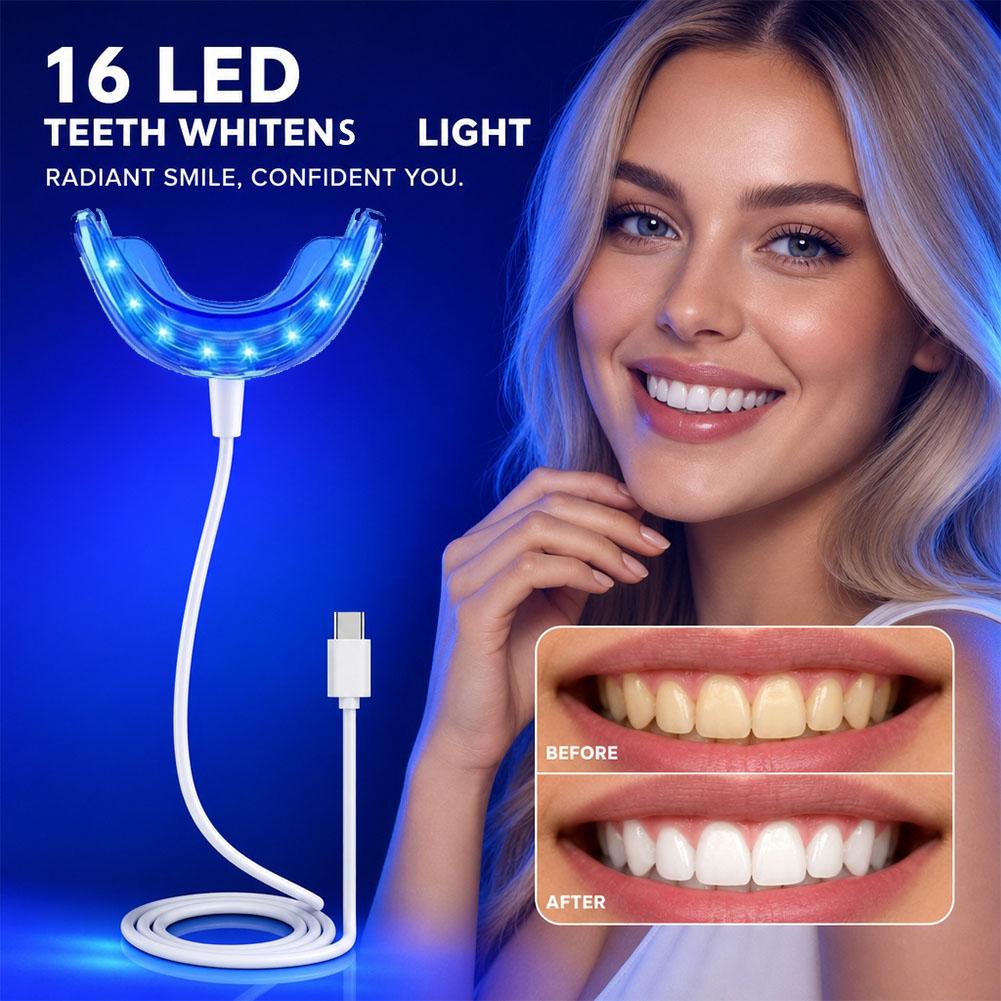 Teeth Whitening For Trays - Zahnaufhellungs-Beschleuniger, intelligentes LED-Blaulicht, tragbares USB/iPhone/Android-Ladegerät, Zahnaufhellungslicht,